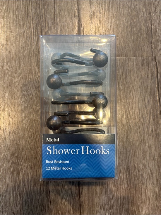 Source Unknown Other - New Metal Shower Hooks - Black